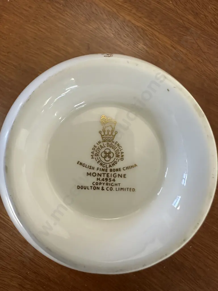 Royal Doulton English Fine China "Monteige"Cake Plate, Creamer & Sugar Bowl #H4954 Image 1++